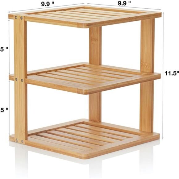 Corner Shelf - 3 Tier 10 x 10 inch and 11.5 inches high. Kitchen Cabinet - Picture 3 of 16